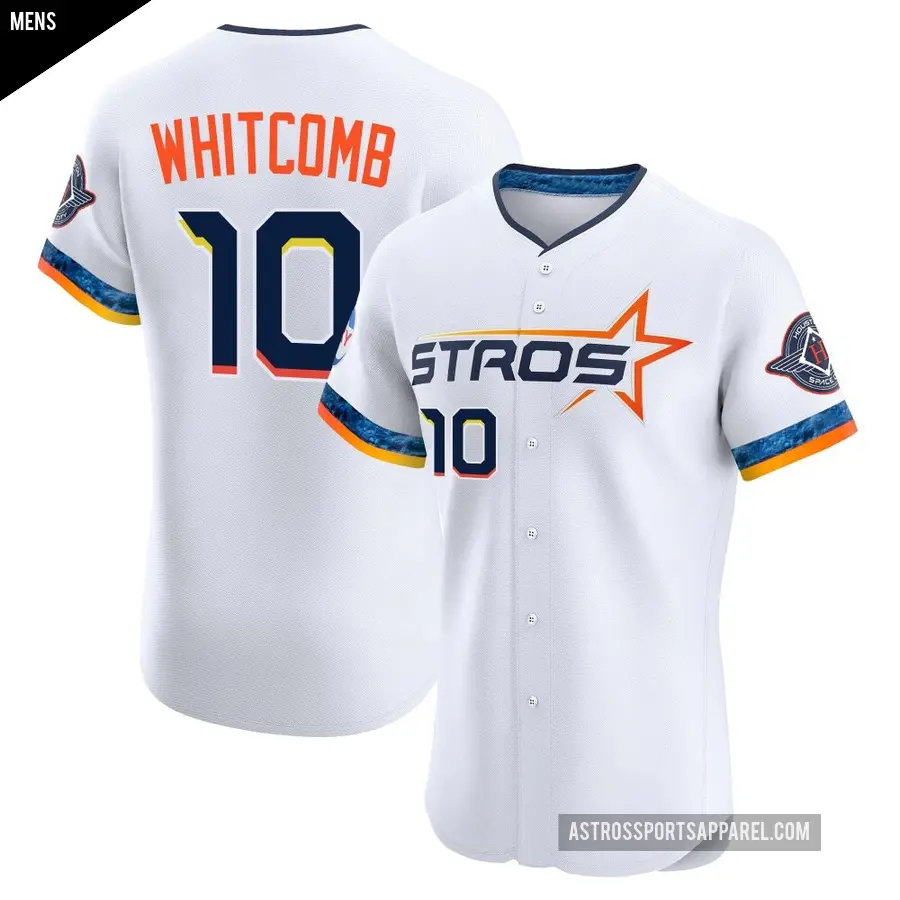 Men's Houston Astros ＃10 Shay Whitcomb Elite White 2025 City Connect Jersey