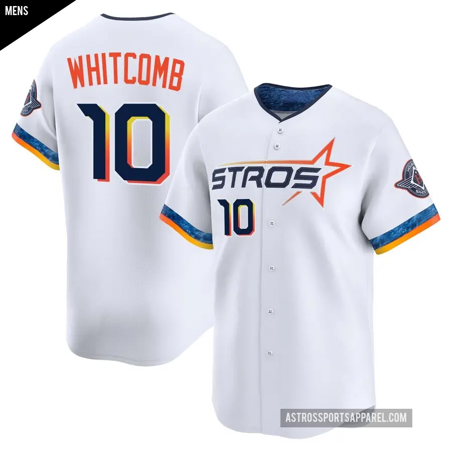 Men's Houston Astros ＃10 Shay Whitcomb Limited White 2025 City Connect Jersey