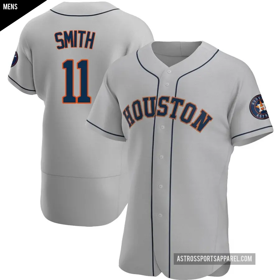 Men's Houston Astros ＃11 Cam Smith Authentic Gray Road Jersey