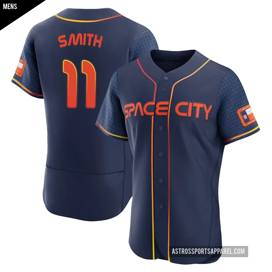 Men's Houston Astros ＃11 Cam Smith Authentic Navy 2022 City Connect Jersey