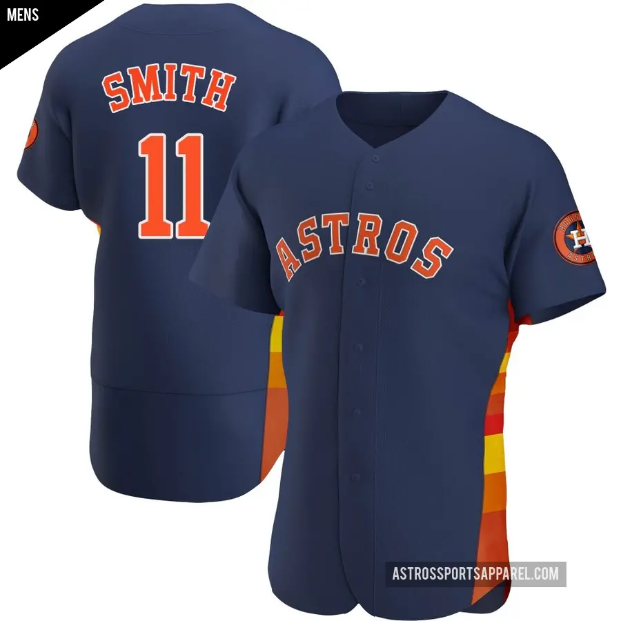 Men's Houston Astros ＃11 Cam Smith Authentic Navy Alternate Jersey