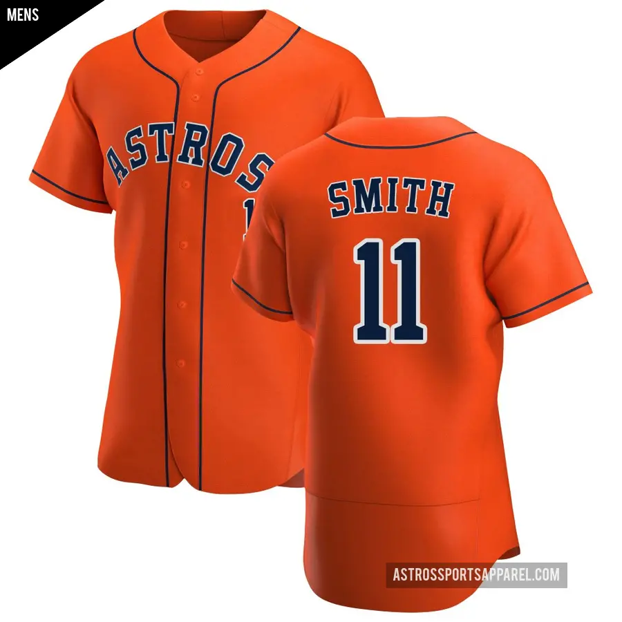 Men's Houston Astros ＃11 Cam Smith Authentic Orange Alternate Jersey