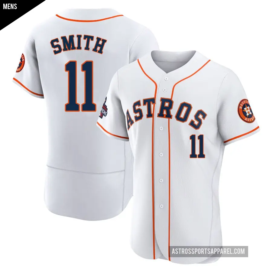 Men's Houston Astros ＃11 Cam Smith Authentic White 2022 World Series Champions Home Jersey