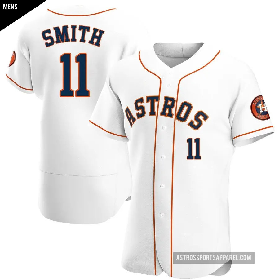Men's Houston Astros ＃11 Cam Smith Authentic White Home Jersey