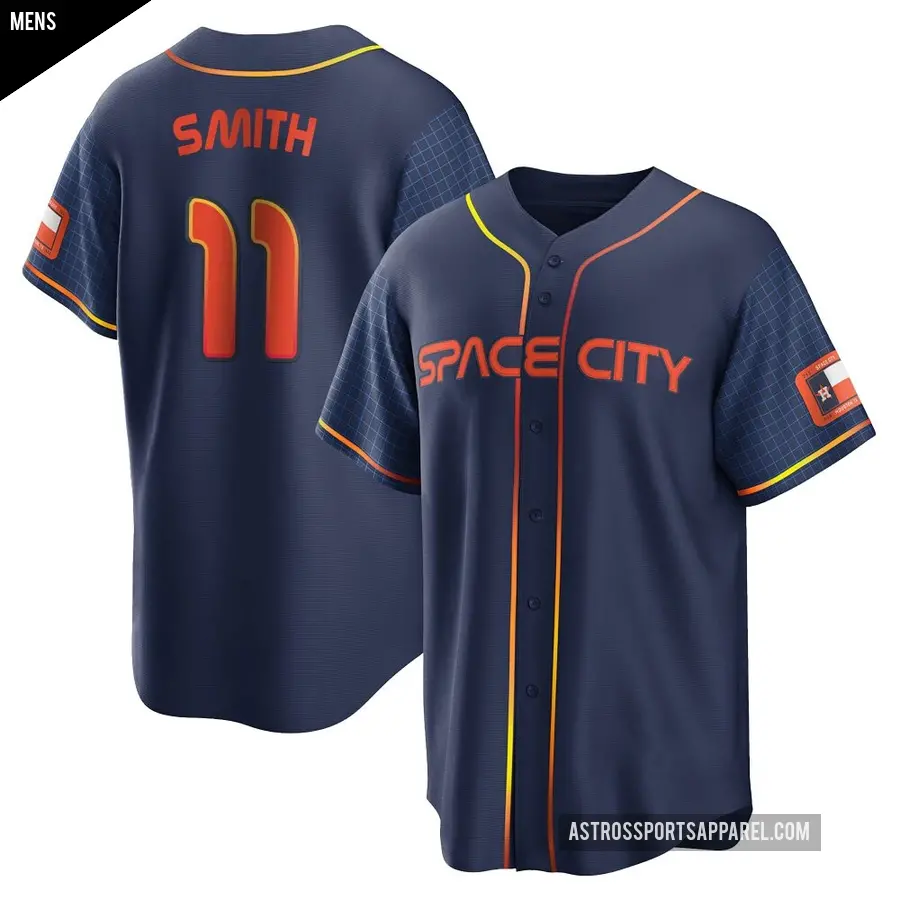 Men's Houston Astros ＃11 Cam Smith Replica Navy 2022 City Connect Jersey