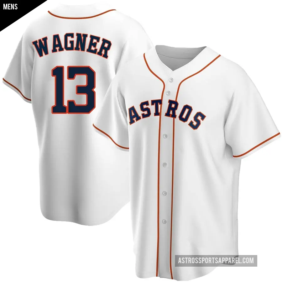 Men's Houston Astros ＃13 Billy Wagner Replica White Home Jersey