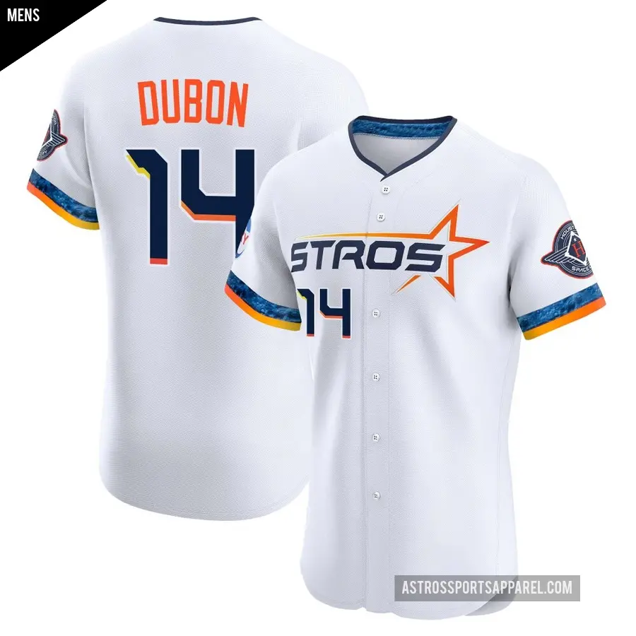 Men's Houston Astros ＃14 Mauricio Dubon Elite White 2025 City Connect Jersey