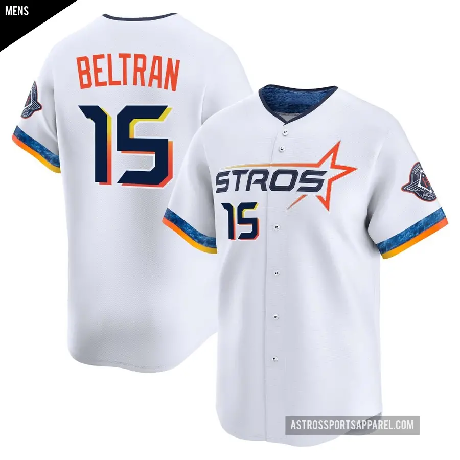 Men's Houston Astros ＃15 Carlos Beltran Limited White 2025 City Connect Jersey