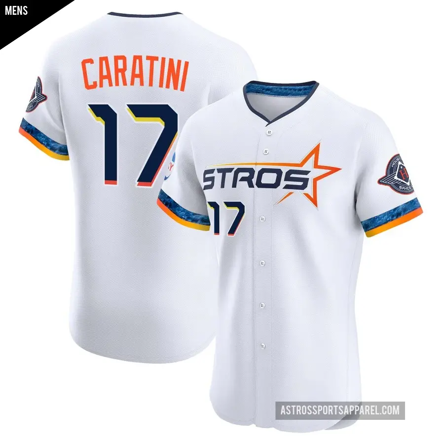 Men's Houston Astros ＃17 Victor Caratini Elite White 2025 City Connect Jersey