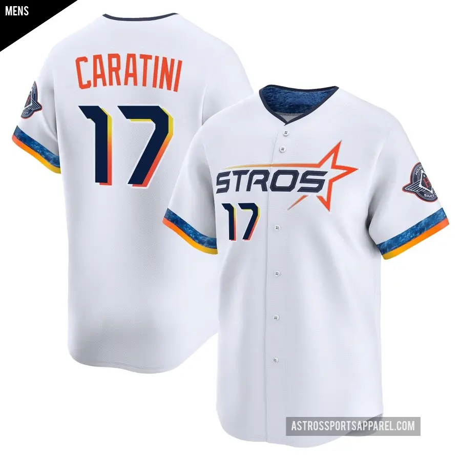 Men's Houston Astros ＃17 Victor Caratini Limited White 2025 City Connect Jersey
