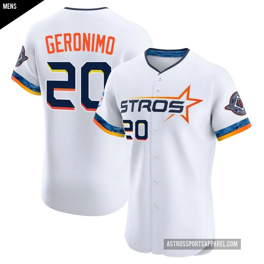 Men's Houston Astros ＃20 Cesar Geronimo Elite White 2025 City Connect Jersey