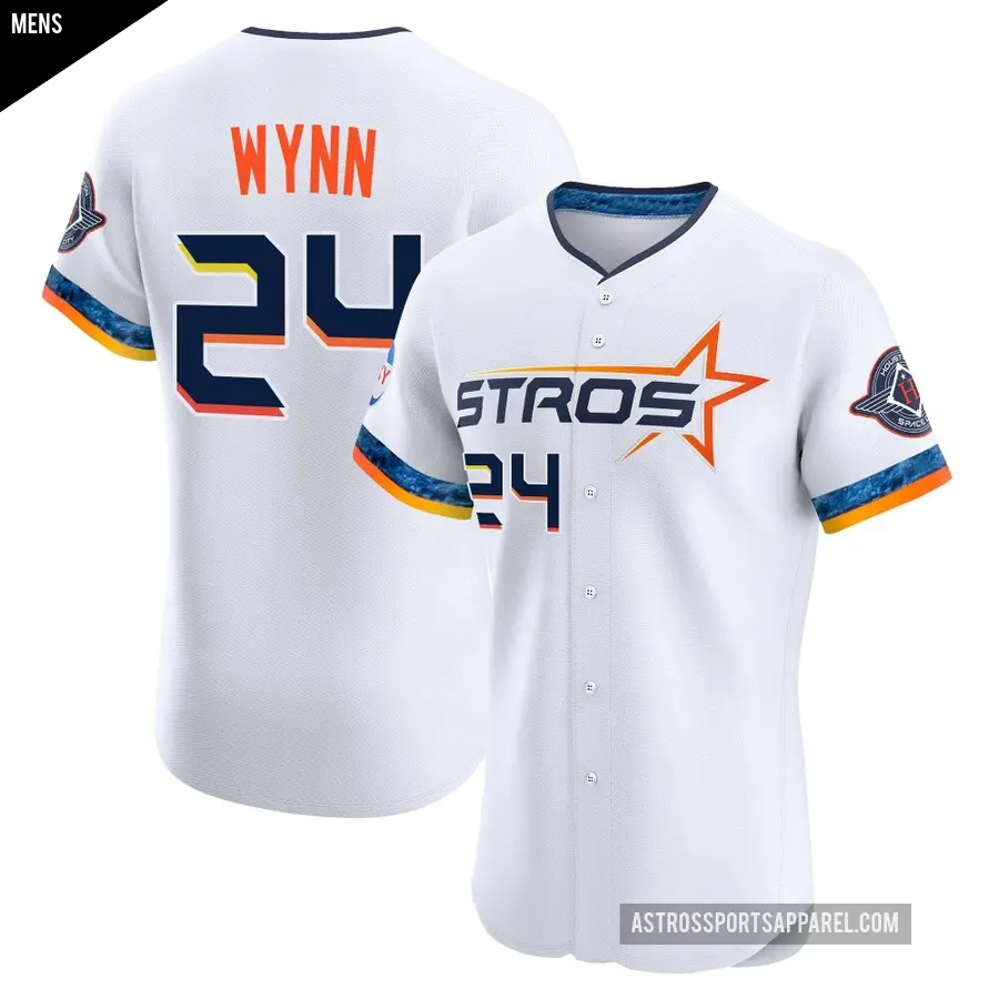 Men's Houston Astros ＃24 Jimmy Wynn Elite White 2025 City Connect Jersey