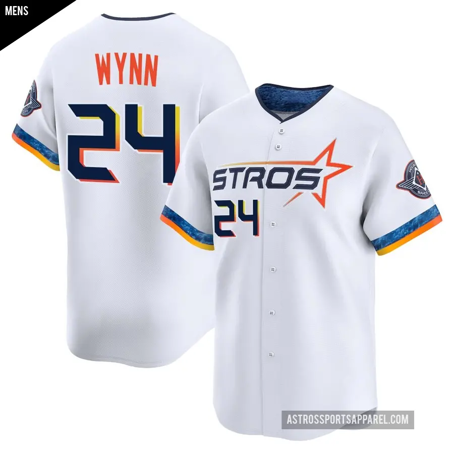 Men's Houston Astros ＃24 Jimmy Wynn Limited White 2025 City Connect Jersey