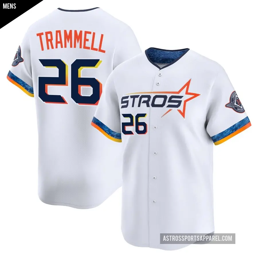 Men's Houston Astros ＃26 Taylor Trammell Limited White 2025 City Connect Jersey