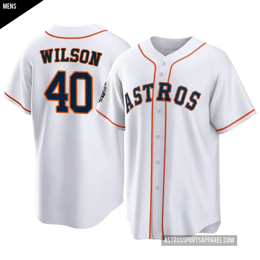 Men's Houston Astros ＃40 Don Wilson Replica White 2022 World Series Home Jersey