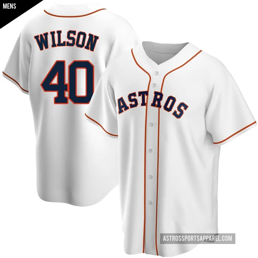 Men's Houston Astros ＃40 Don Wilson Replica White Home Jersey
