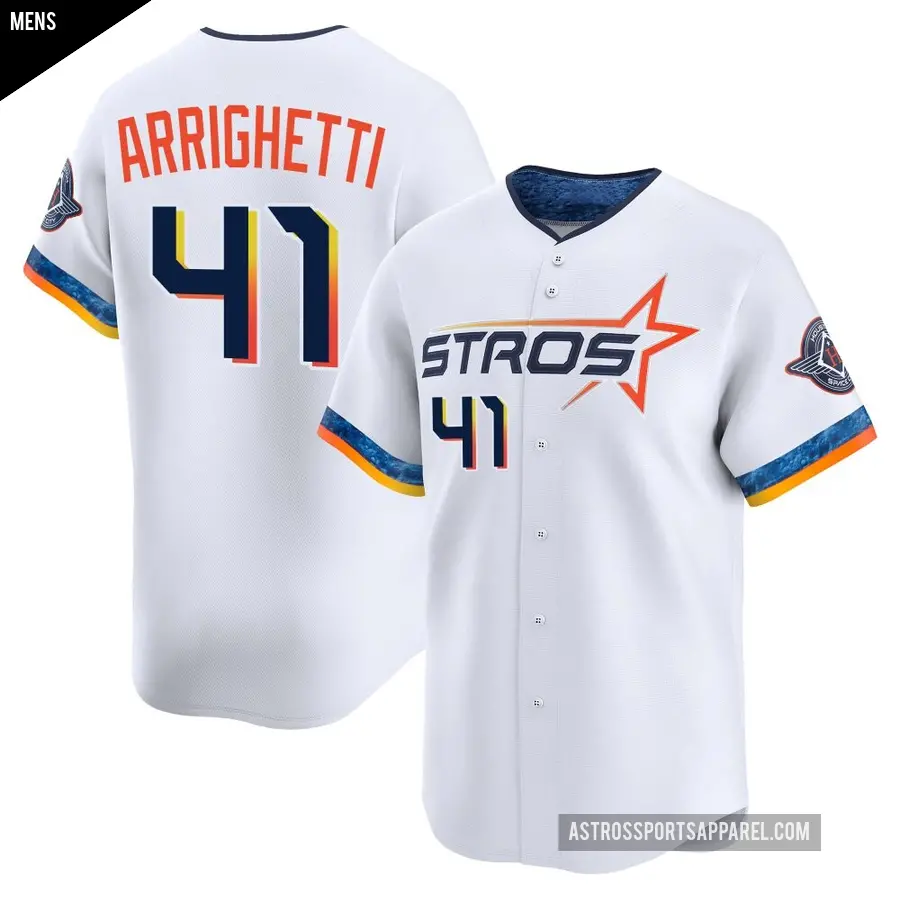 Men's Houston Astros ＃41 Spencer Arrighetti Limited White 2025 City Connect Jersey