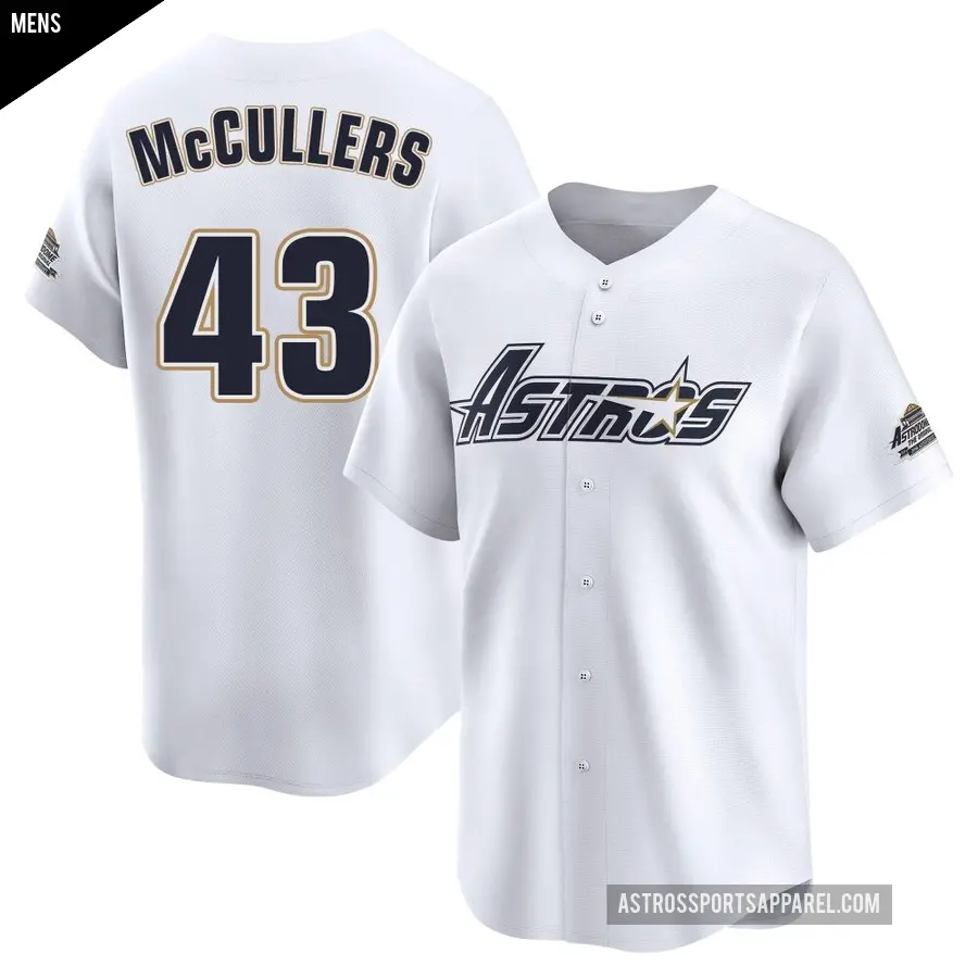 Men's Houston Astros ＃43 Lance McCullers Jr. Limited White Throwback Cooperstown Collection Jersey