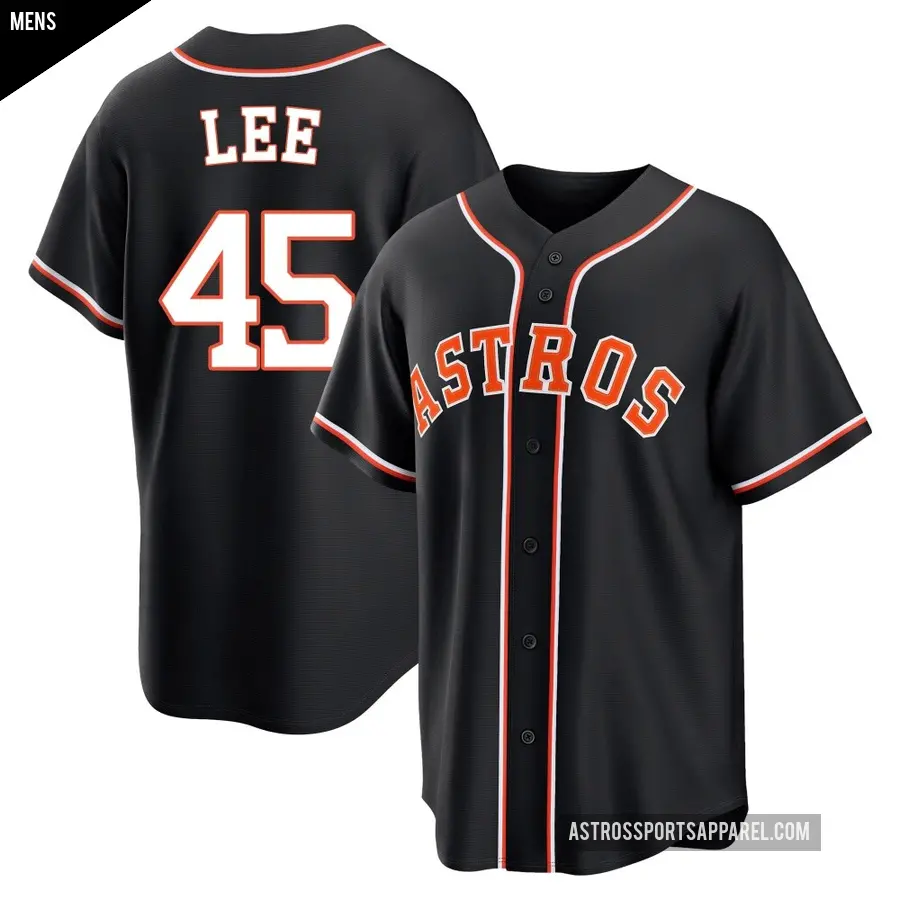 Men's Houston Astros ＃45 Carlos Lee Replica Black Fashion Out Jersey