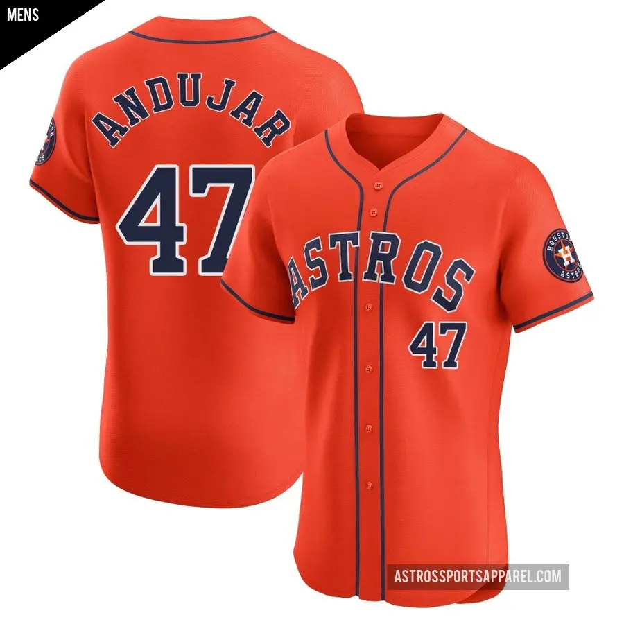 Men's Houston Astros ＃47 Joaquin Andujar Elite Orange Alternate Vapor Premier Jersey