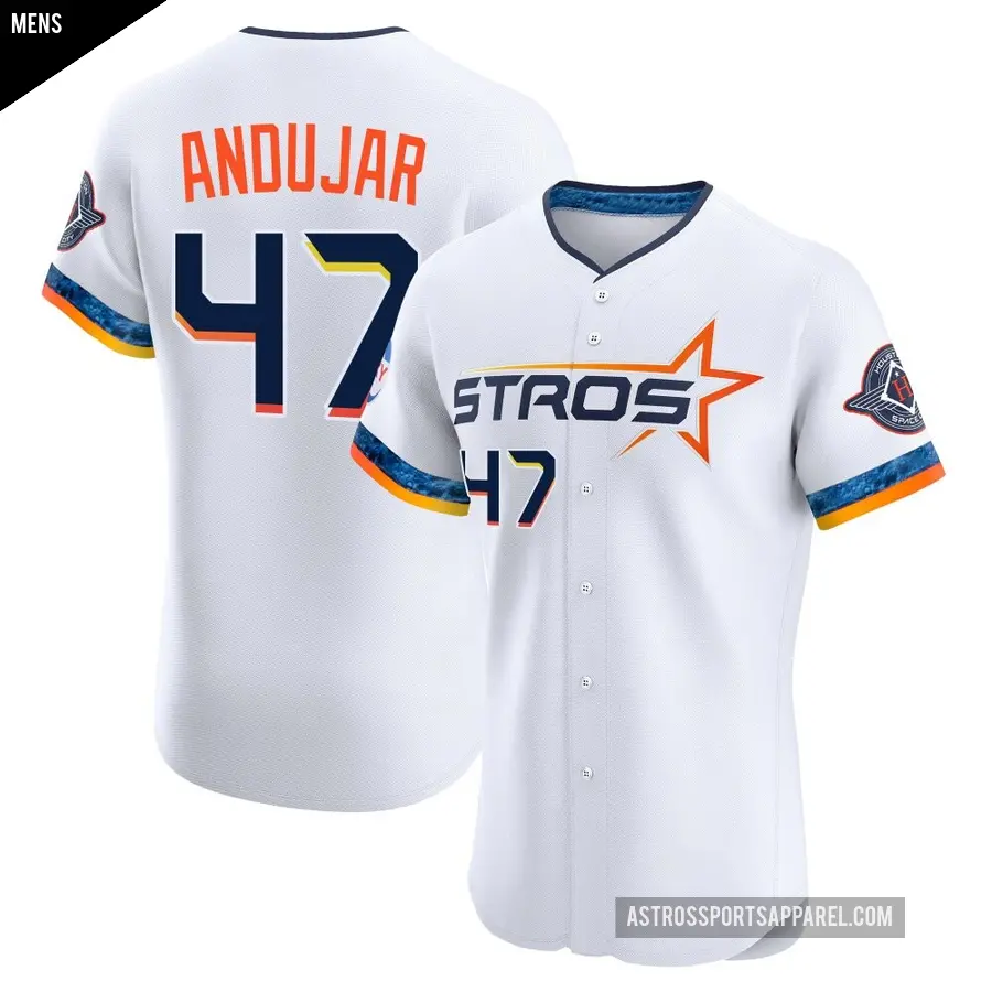 Men's Houston Astros ＃47 Joaquin Andujar Elite White 2025 City Connect Jersey
