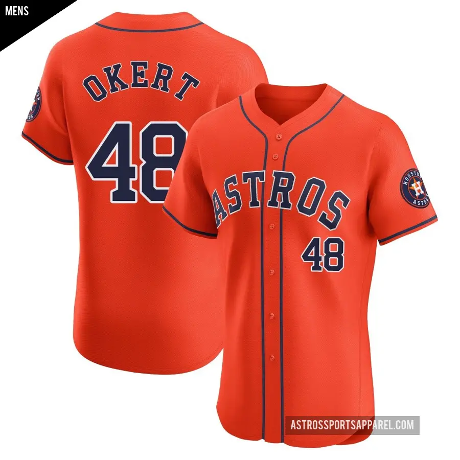Men's Houston Astros ＃48 Steven Okert Elite Orange Alternate Vapor Premier Jersey