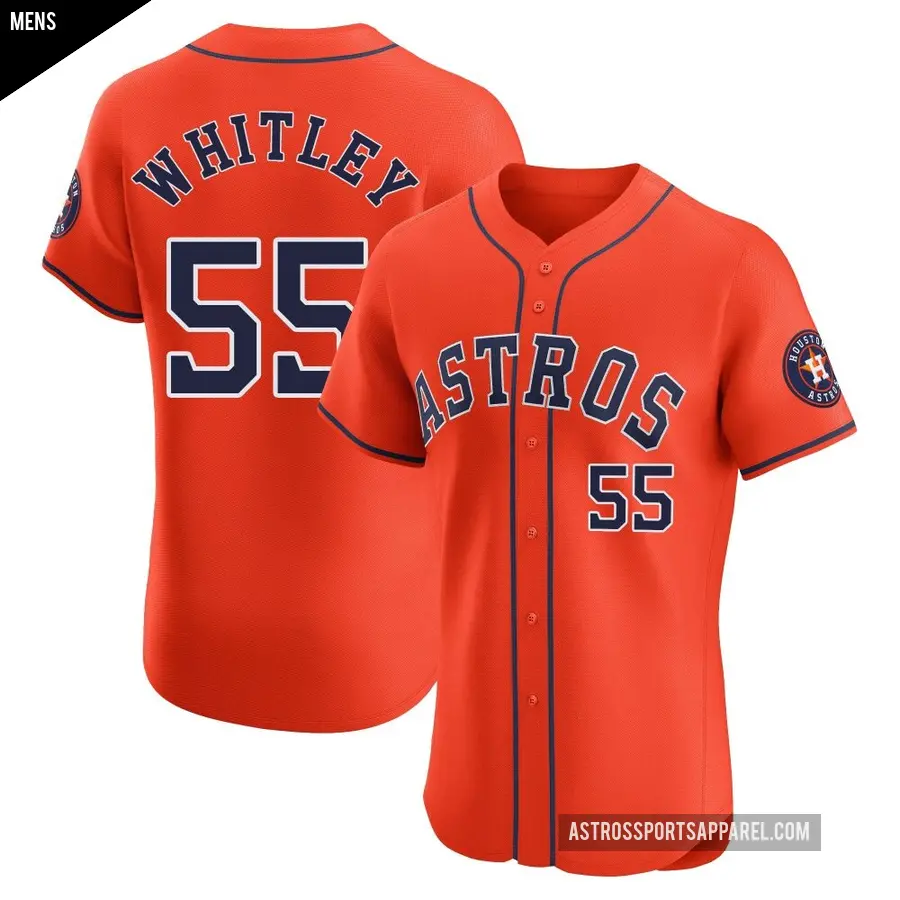 Men's Houston Astros ＃55 Forrest Whitley Elite Orange Alternate Vapor Premier Jersey