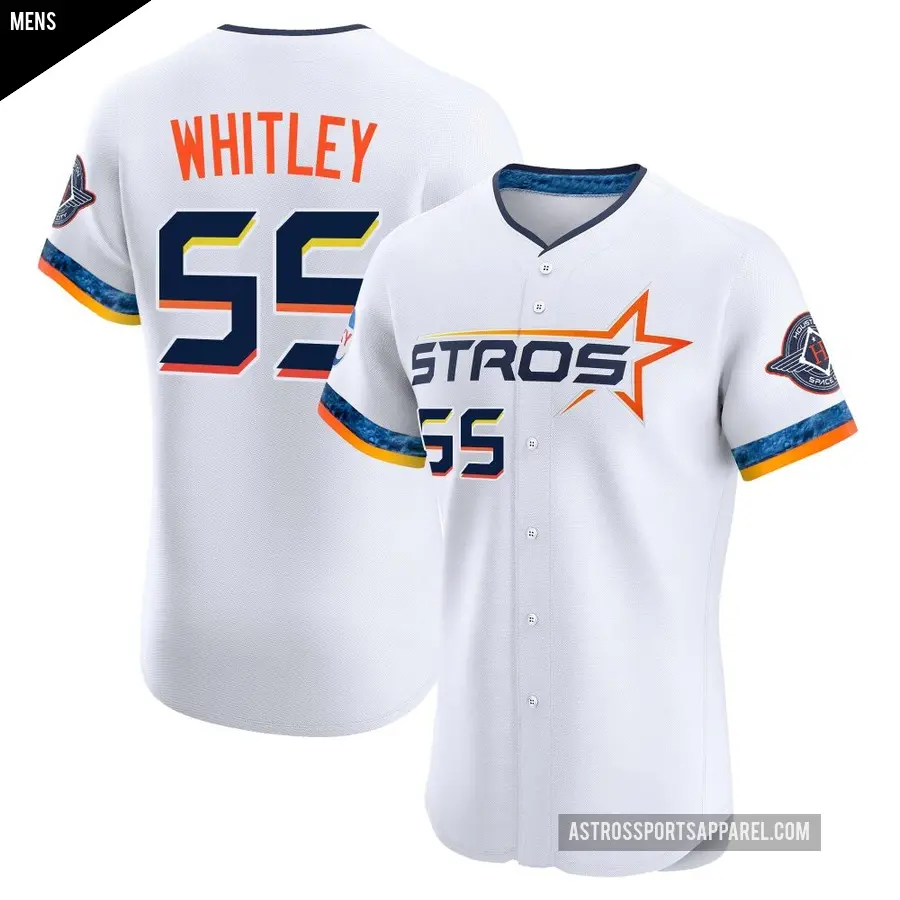 Men's Houston Astros ＃55 Forrest Whitley Elite White 2025 City Connect Jersey