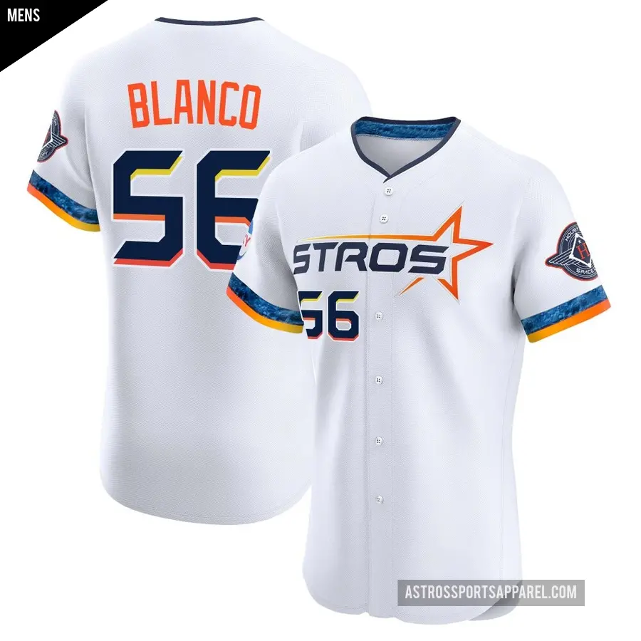 Men's Houston Astros ＃56 Ronel Blanco Elite White 2025 City Connect Jersey