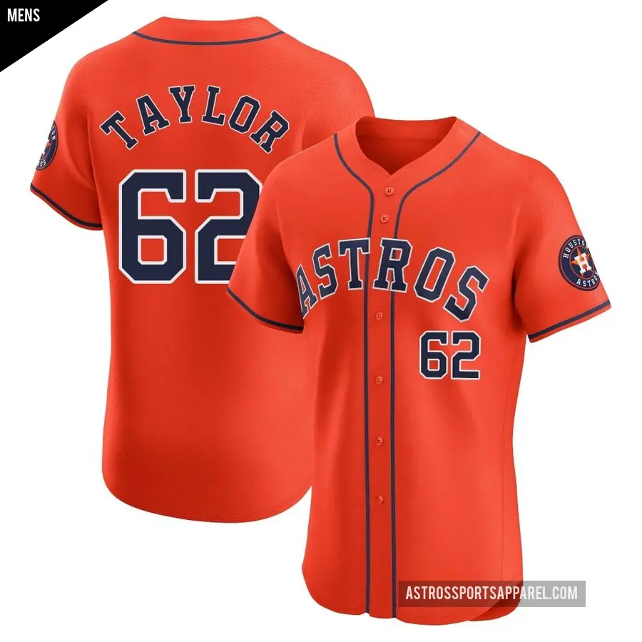 Men's Houston Astros ＃62 Blake Taylor Elite Orange Alternate Vapor Premier Jersey