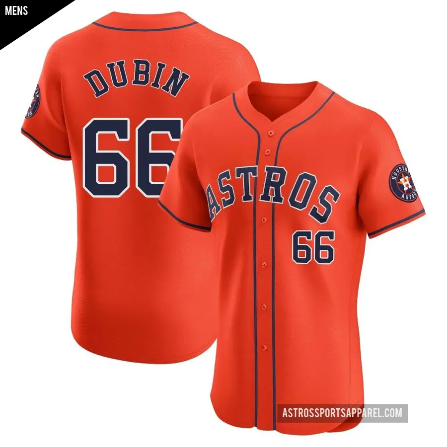 Men's Houston Astros ＃66 Shawn Dubin Elite Orange Alternate Vapor Premier Jersey