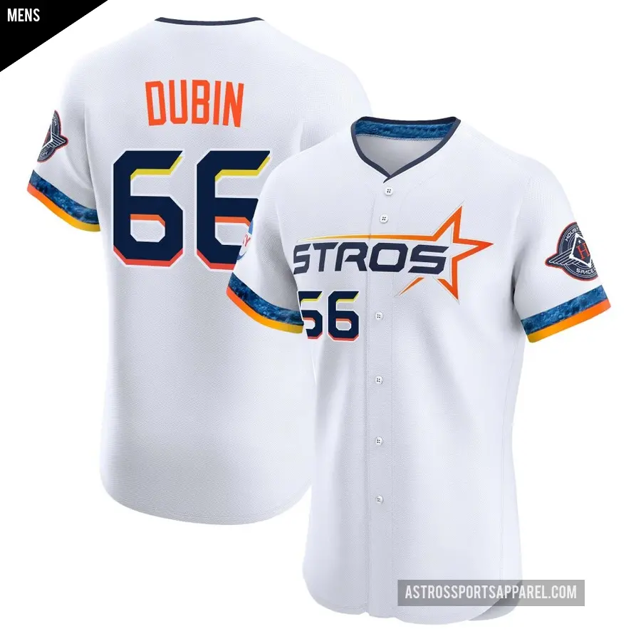 Men's Houston Astros ＃66 Shawn Dubin Elite White 2025 City Connect Jersey