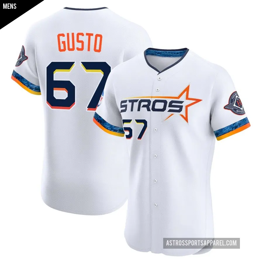 Men's Houston Astros ＃67 Ryan Gusto Elite White 2025 City Connect Jersey