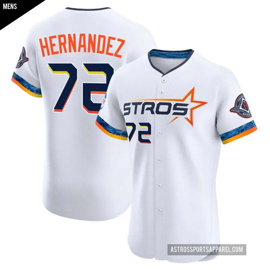Men's Houston Astros ＃72 Nick Hernandez Elite White 2025 City Connect Jersey