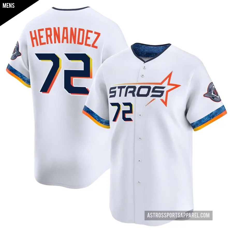 Men's Houston Astros ＃72 Nick Hernandez Limited White 2025 City Connect Jersey