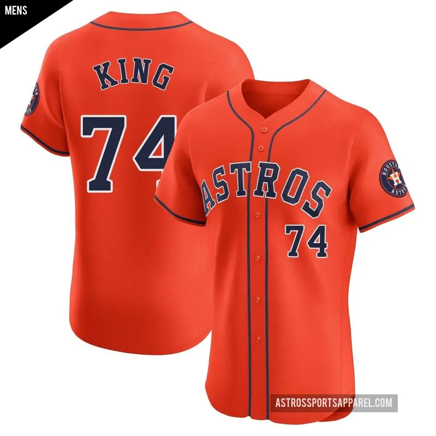 Men's Houston Astros ＃74 Bryan King Elite Orange Alternate Vapor Premier Jersey
