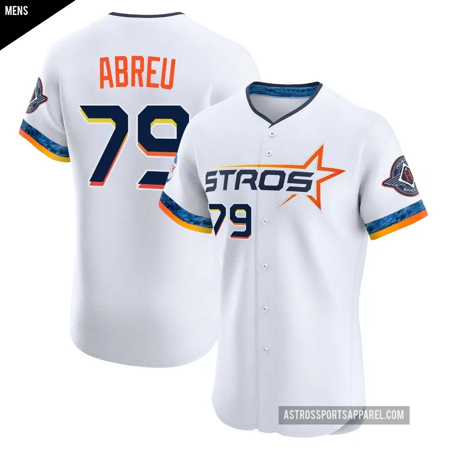 Men's Houston Astros ＃79 Jose Abreu Elite White 2025 City Connect Jersey