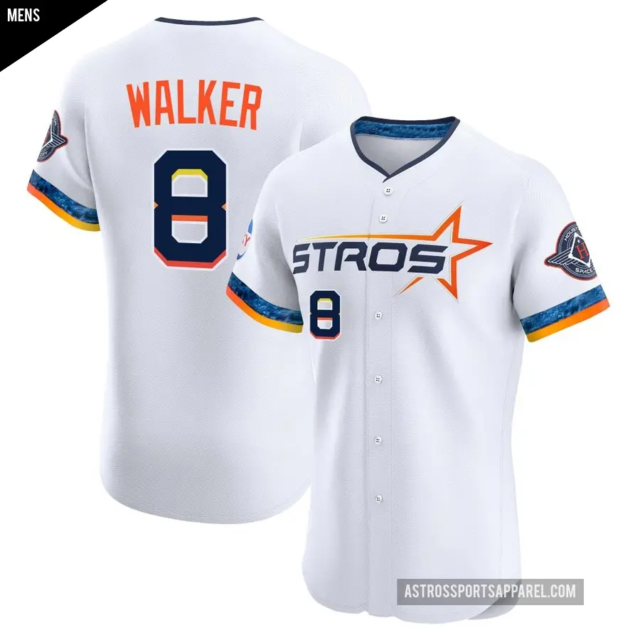 Men's Houston Astros ＃8 Christian Walker Elite White 2025 City Connect Jersey