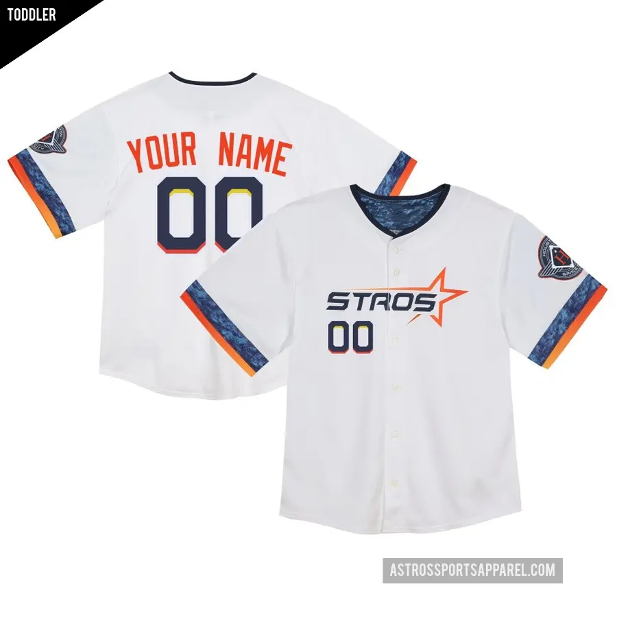 Toddler Houston Astros ＃00 Custom Limited White 2025 City Connect Jersey