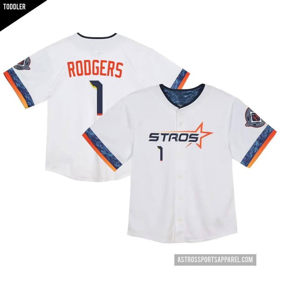 Toddler Houston Astros ＃1 Brendan Rodgers Limited White 2025 City Connect Jersey