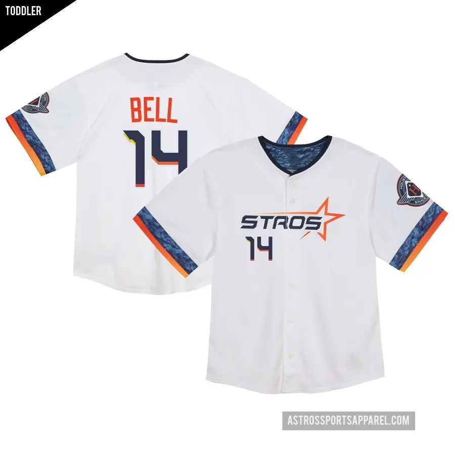 Toddler Houston Astros ＃14 Derek Bell Limited White 2025 City Connect Jersey