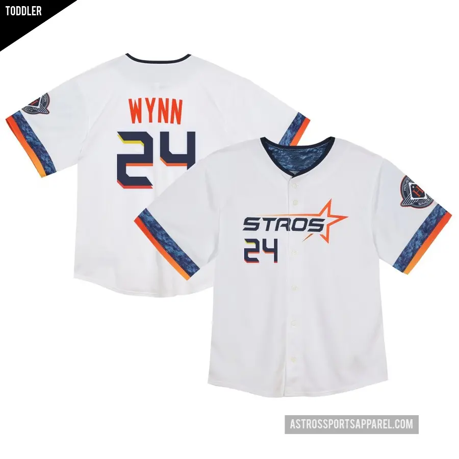 Toddler Houston Astros ＃24 Jimmy Wynn Limited White 2025 City Connect Jersey