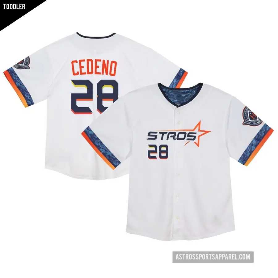 Toddler Houston Astros ＃28 Cesar Cedeno Limited White 2025 City Connect Jersey