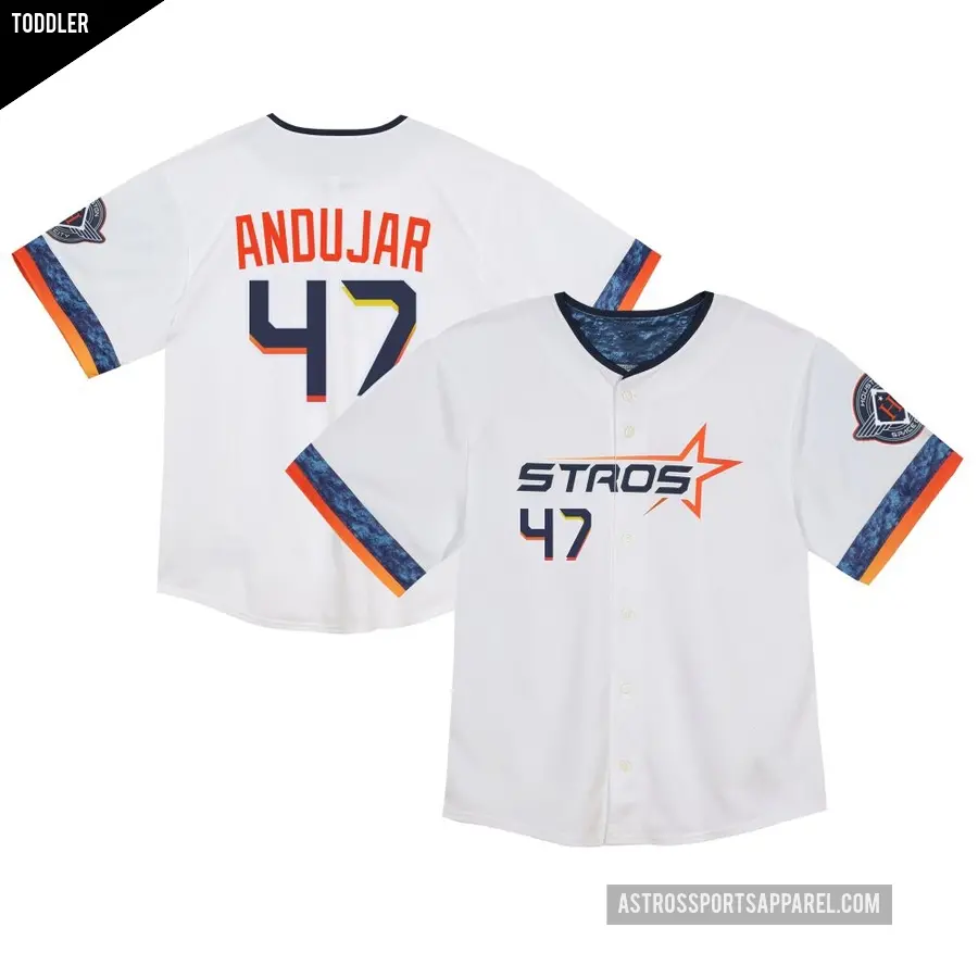 Toddler Houston Astros ＃47 Joaquin Andujar Limited White 2025 City Connect Jersey