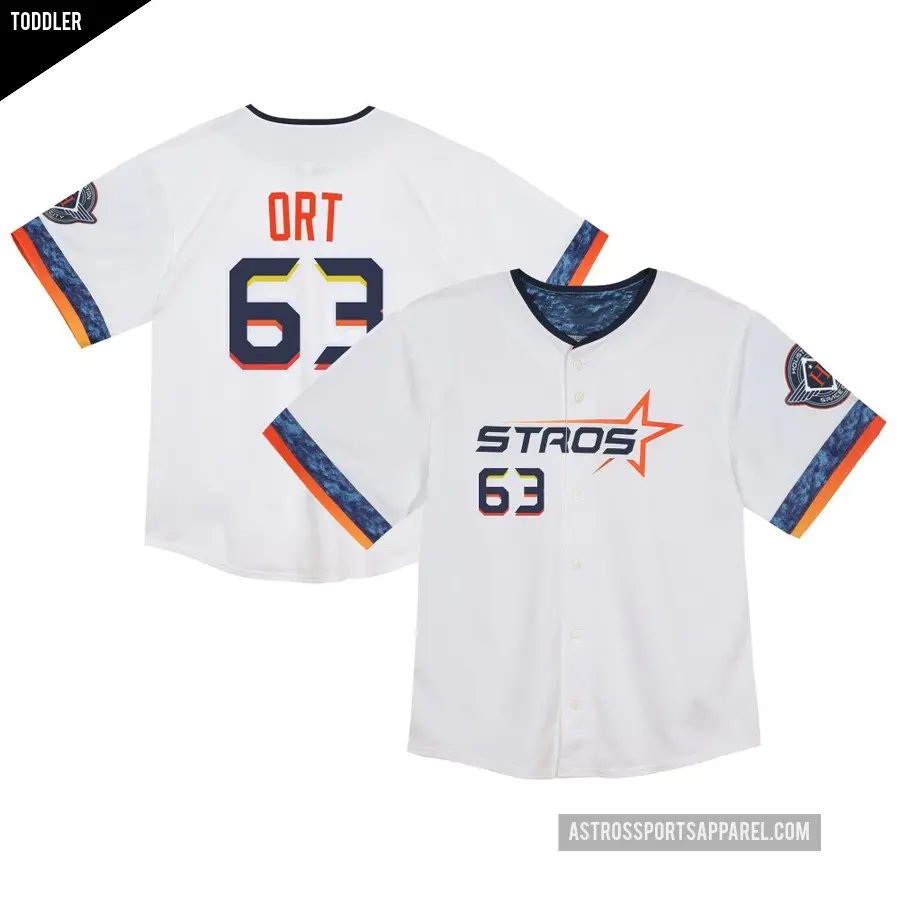 Toddler Houston Astros ＃63 Kaleb Ort Limited White 2025 City Connect Jersey