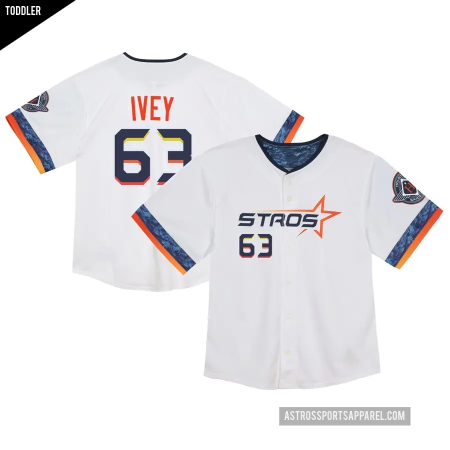 Toddler Houston Astros ＃63 Tyler Ivey Limited White 2025 City Connect Jersey