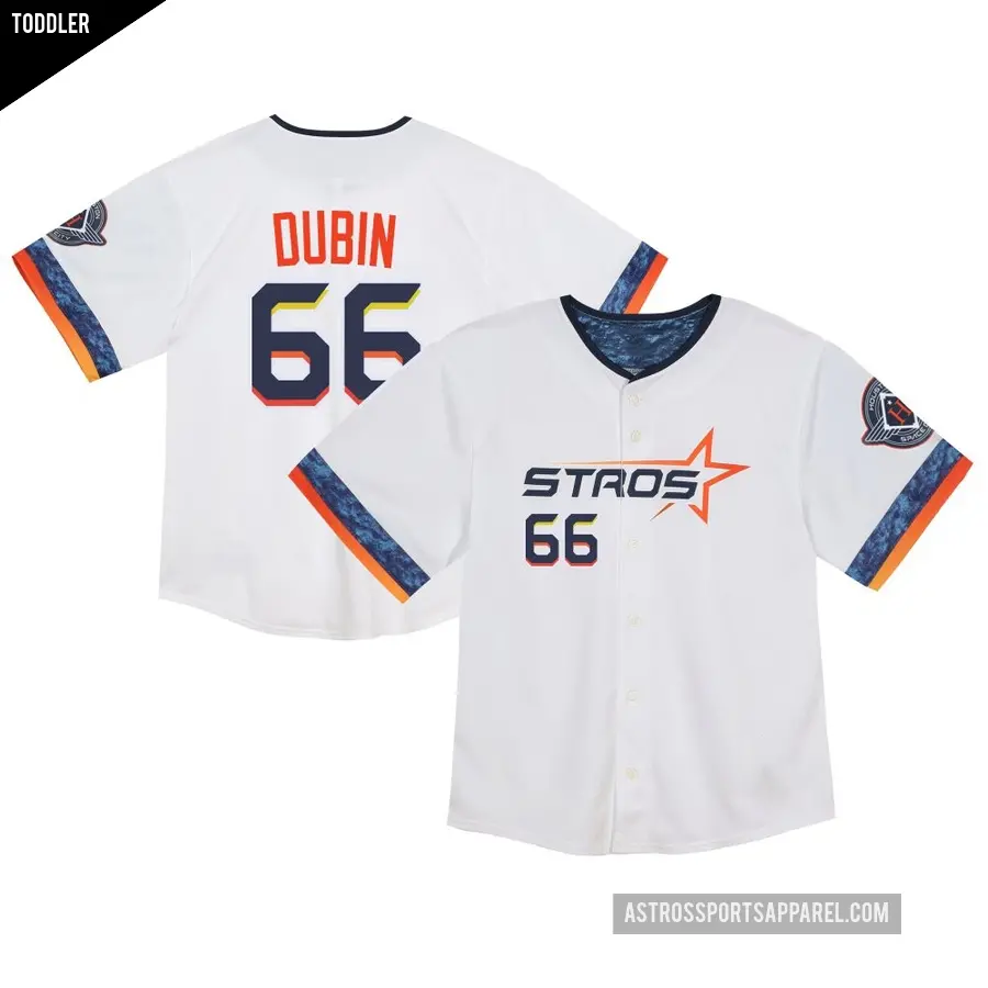 Toddler Houston Astros ＃66 Shawn Dubin Limited White 2025 City Connect Jersey