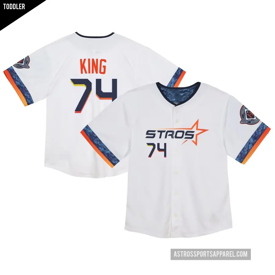 Toddler Houston Astros ＃74 Bryan King Limited White 2025 City Connect Jersey
