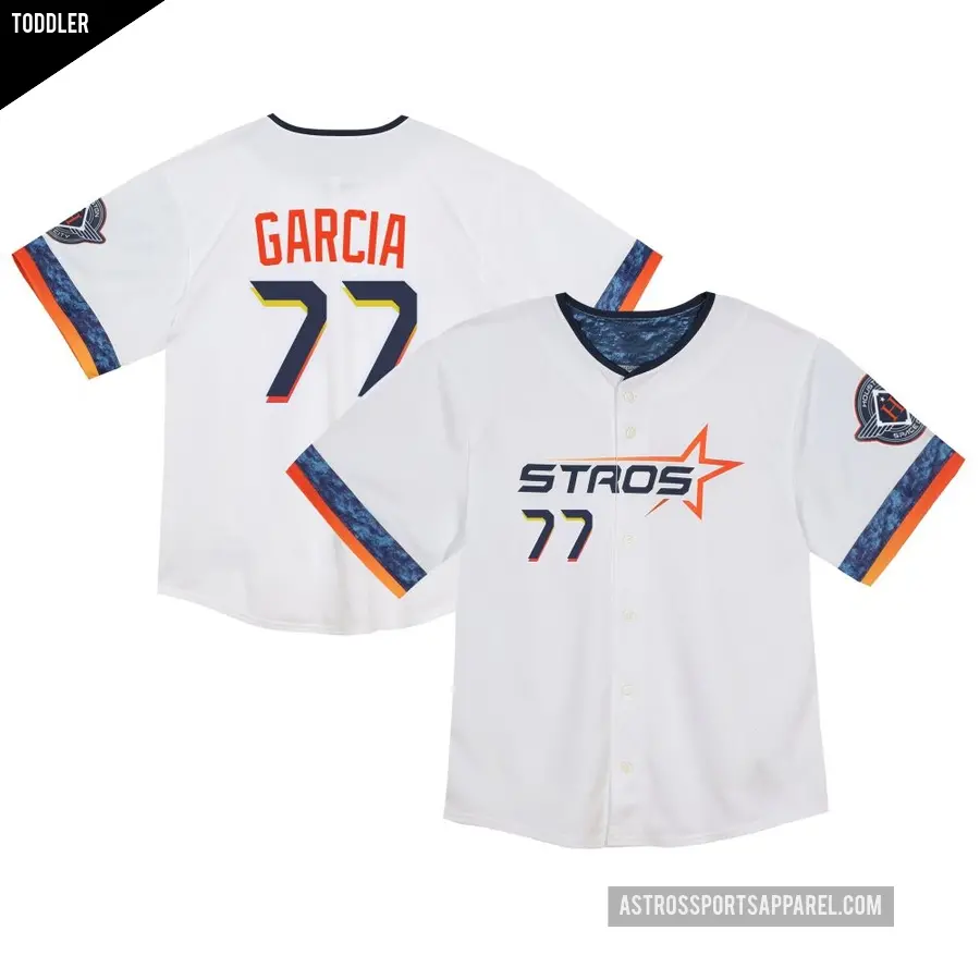Toddler Houston Astros ＃77 Luis Garcia Limited White 2025 City Connect Jersey