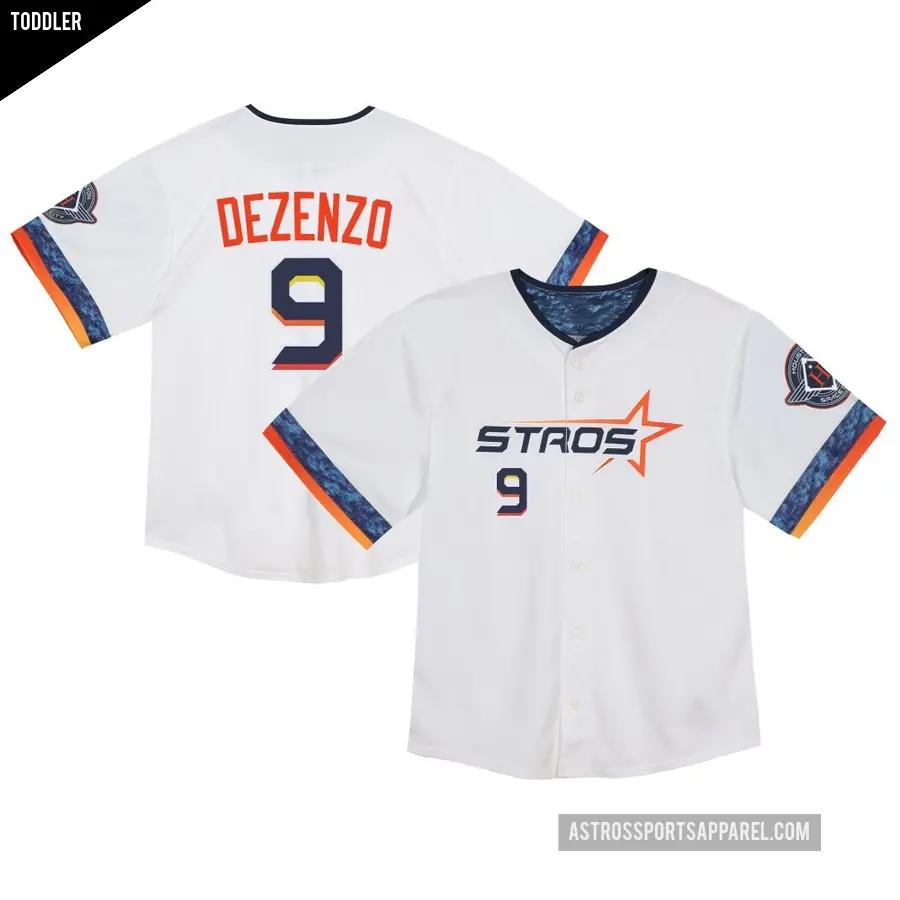 Toddler Houston Astros ＃9 Zach Dezenzo Limited White 2025 City Connect Jersey